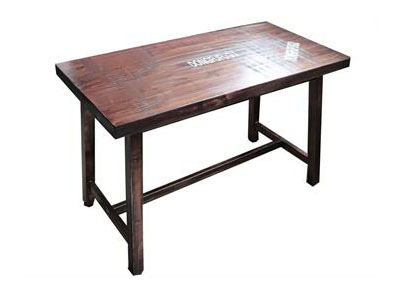 实木古铜色工业复古餐桌